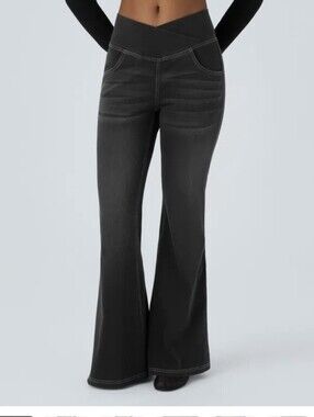 NWT Halara Flex Crossover High Waisted Flare Jeans XS Regular